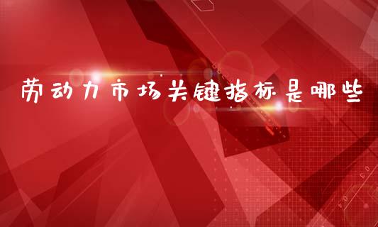 劳动力市场关键指标是哪些_https://www.lcjysmgs.com_恒指直播平台_第1张