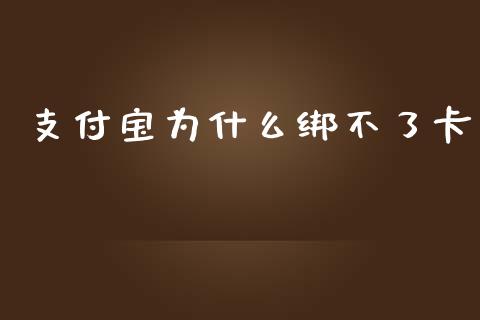 支付宝为什么绑不了卡_https://www.lcjysmgs.com_恒指直播平台_第1张