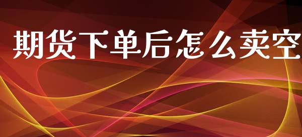 期货下单后怎么卖空_https://www.lcjysmgs.com_德指行情直播_第1张