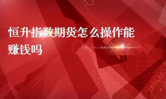 恒升指数期货怎么操作能 赚钱吗_https://www.lcjysmgs.com_恒生指数直播_第1张