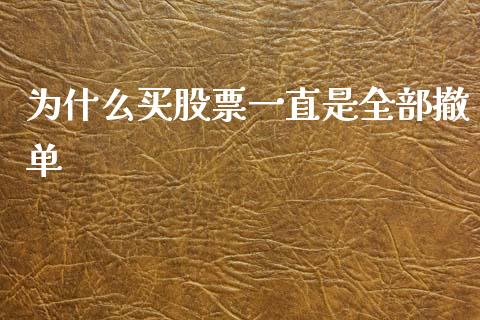 为什么买股票一直是全部撤单_https://www.lcjysmgs.com_恒生指数直播_第1张