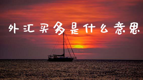 外汇买多是什么意思_https://www.lcjysmgs.com_德指行情直播_第1张