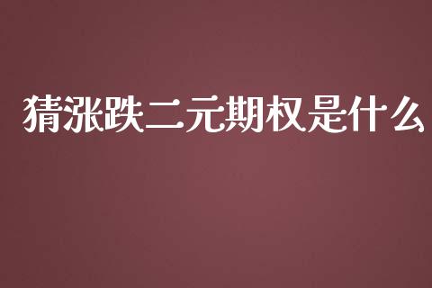 猜涨跌二元期权是什么_https://www.lcjysmgs.com_恒指直播平台_第1张