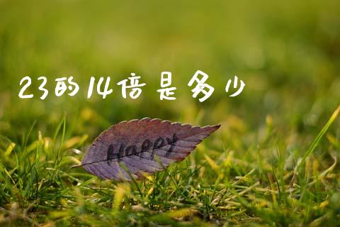 23的14倍是多少_https://www.lcjysmgs.com_德指行情直播_第1张