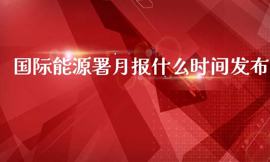 国际能源署月报什么时间发布_https://www.lcjysmgs.com_德指行情直播_第1张