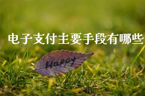 电子支付主要手段有哪些_https://www.lcjysmgs.com_德指行情直播_第1张