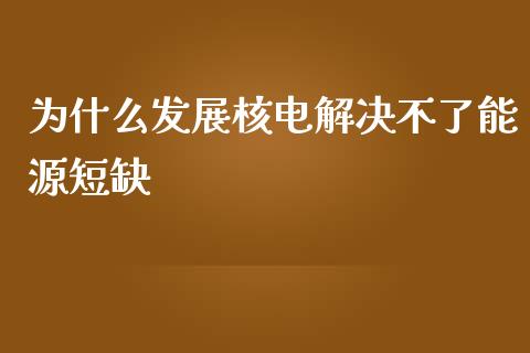为什么发展核电解决不了能源短缺_https://www.lcjysmgs.com_恒生指数直播_第1张