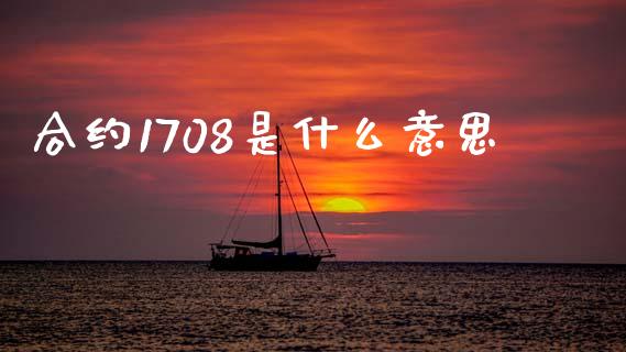 合约1708是什么意思_https://www.lcjysmgs.com_恒指直播平台_第1张