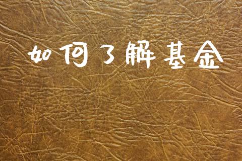 如何了解基金_https://www.lcjysmgs.com_德指行情直播_第1张