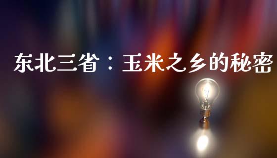 东北三省：玉米之乡的秘密_https://www.lcjysmgs.com_黄金期货直播喊单_第1张