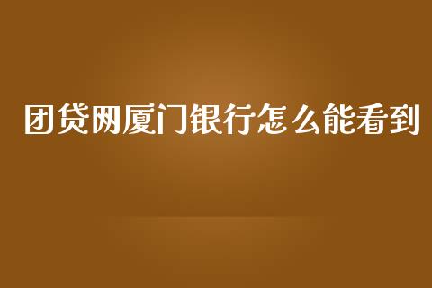 团贷网厦门银行怎么能看到_https://www.lcjysmgs.com_恒指直播平台_第1张