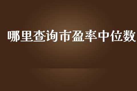 哪里查询市盈率中位数_https://www.lcjysmgs.com_恒指直播平台_第1张