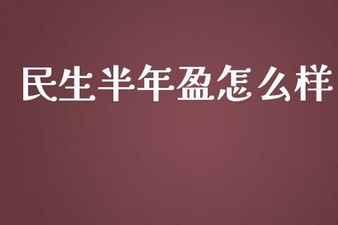 民生半年盈怎么样_https://www.lcjysmgs.com_恒指直播平台_第1张