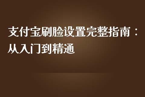 支付宝刷脸设置完整指南：从入门到精通_https://www.lcjysmgs.com_黄金期货直播喊单_第1张