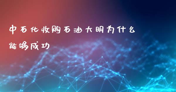 中石化收购石油大明为什么能够成功_https://www.lcjysmgs.com_恒生指数直播_第1张