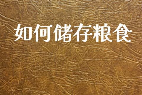 如何储存粮食_https://www.lcjysmgs.com_德指行情直播_第1张