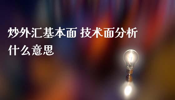 炒外汇基本面 技术面分析什么意思_https://www.lcjysmgs.com_恒生指数直播_第1张