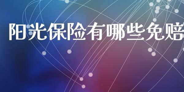 阳光保险有哪些免赔_https://www.lcjysmgs.com_德指行情直播_第1张