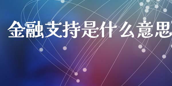 金融支持是什么意思_https://www.lcjysmgs.com_德指行情直播_第1张