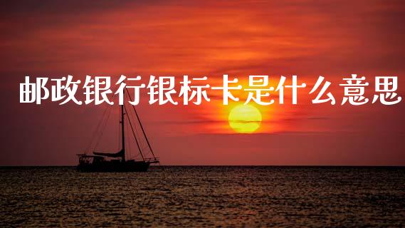 邮政银行银标卡是什么意思_https://www.lcjysmgs.com_黄金期货直播喊单_第1张