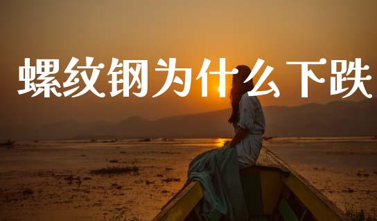 螺纹钢为什么下跌_https://www.lcjysmgs.com_黄金期货直播喊单_第1张