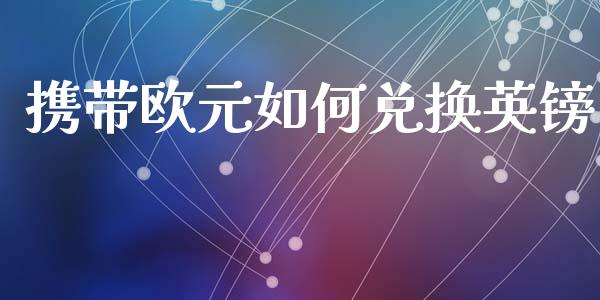 携带欧元如何兑换英镑_https://www.lcjysmgs.com_恒指直播平台_第1张