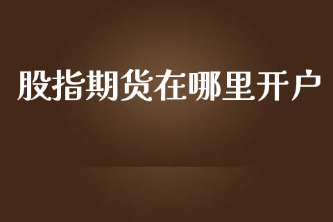 股指期货在哪里开户_https://www.lcjysmgs.com_恒生指数直播_第1张