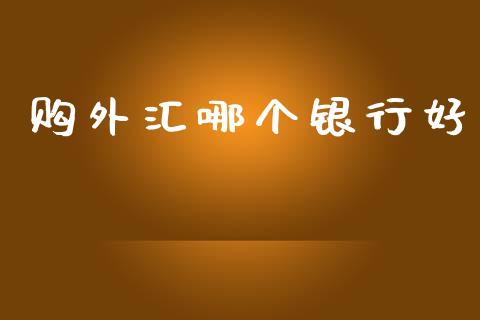 购外汇哪个银行好_https://www.lcjysmgs.com_德指行情直播_第1张