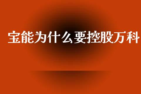 宝能为什么要控股万科_https://www.lcjysmgs.com_德指行情直播_第1张