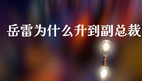 岳雷为什么升到副总裁_https://www.lcjysmgs.com_恒指直播平台_第1张