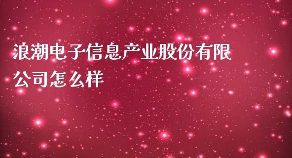 浪潮电子信息产业股份有限公司怎么样_https://www.lcjysmgs.com_黄金期货直播喊单_第1张