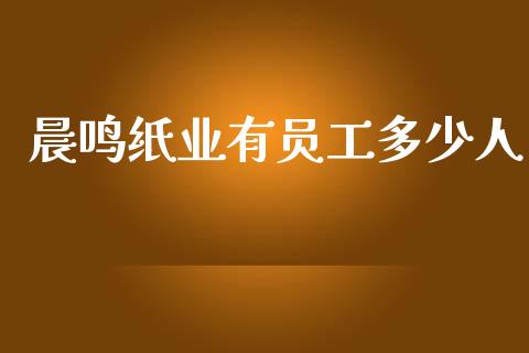 晨鸣纸业有员工多少人_https://www.lcjysmgs.com_德指行情直播_第1张