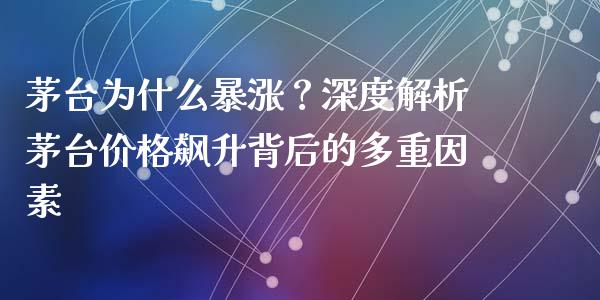 茅台为什么暴涨？深度解析茅台价格飙升背后的多重因素_https://www.lcjysmgs.com_德指行情直播_第1张