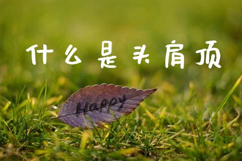 什么是头肩顶_https://www.lcjysmgs.com_德指行情直播_第1张