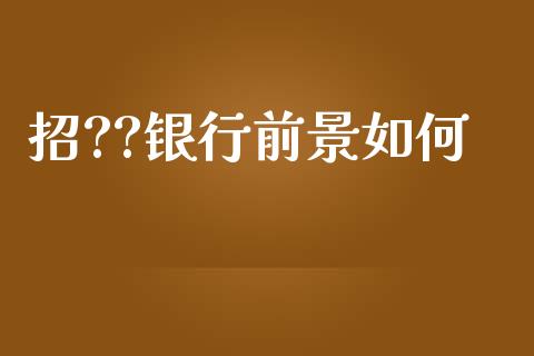 招??银行前景如何_https://www.lcjysmgs.com_恒指直播平台_第1张