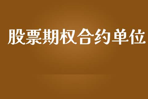 股票期权合约单位_https://www.lcjysmgs.com_德指行情直播_第1张