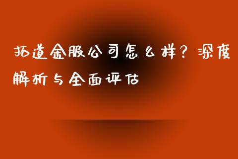 拓道金服公司怎么样？深度解析与全面评估_https://www.lcjysmgs.com_恒指直播平台_第1张