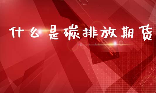 什么是碳排放期货_https://www.lcjysmgs.com_恒生指数直播_第1张