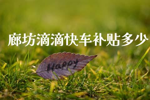 廊坊滴滴快车补贴多少_https://www.lcjysmgs.com_黄金期货直播喊单_第1张