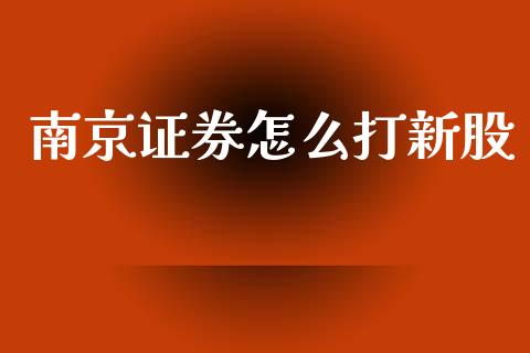 南京证券怎么打新股_https://www.lcjysmgs.com_恒生指数直播_第1张