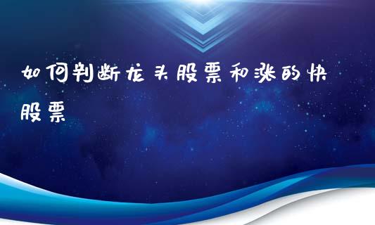 如何判断龙头股票和涨的快股票_https://www.lcjysmgs.com_德指行情直播_第1张