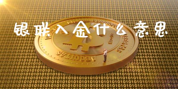 银联入金什么意思_https://www.lcjysmgs.com_德指行情直播_第1张