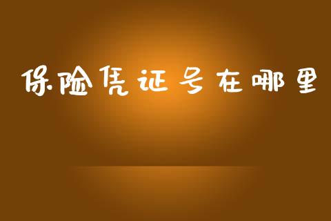 保险凭证号在哪里_https://www.lcjysmgs.com_恒指直播平台_第1张