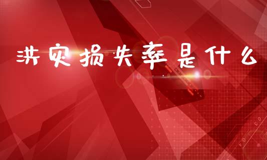 洪灾损失率是什么_https://www.lcjysmgs.com_德指行情直播_第1张