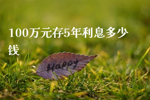 100万元存5年利息多少钱_https://www.lcjysmgs.com_恒指直播平台_第1张