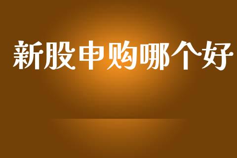 新股申购哪个好_https://www.lcjysmgs.com_恒指直播平台_第1张