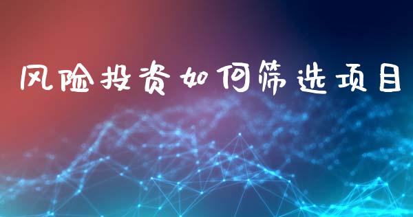 风险投资如何筛选项目_https://www.lcjysmgs.com_德指行情直播_第1张