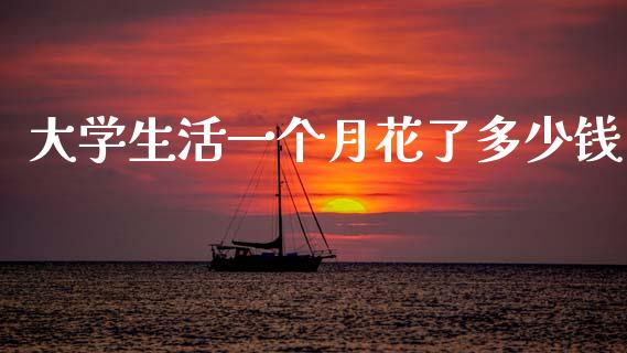 大学生活一个月花了多少钱_https://www.lcjysmgs.com_恒生指数直播_第1张