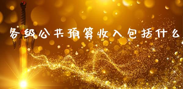 各级公共预算收入包括什么_https://www.lcjysmgs.com_恒生指数直播_第1张