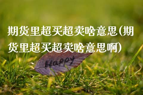 期货里超买超卖啥意思(期货里超买超卖啥意思啊)_https://www.lcjysmgs.com_德指行情直播_第1张